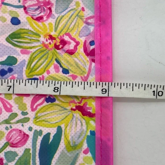 Lilly Pulitzer Floral Garden Pink Reusable Tote Shopping Bag Hibiscus Maui 11x9" - Picture 7 of 9